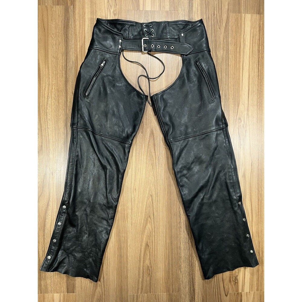 Milwaukee Leather, Mens Black Motorcycle Chaps Large